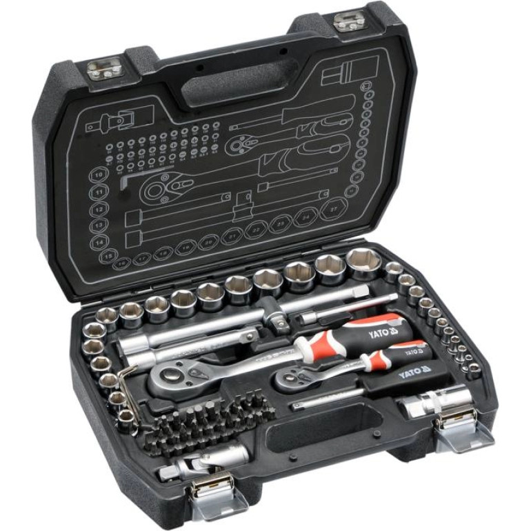 Steckschlüsselsatz M 1/2 + 1/4 72-Tlg YT-38782 Steckschlüsselsatz M 1/2 + 1/4 72-Tlg YT-38782