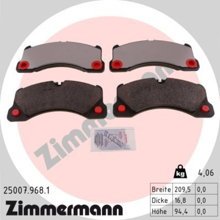 ZIMMERMANN Bremsbeläge 25007.968.1 ZIMMERMANN Bremsbeläge 25007.968.1
