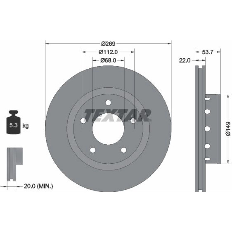 Bremsscheibe Vw T. A6/Passat 00- Quattro 92176803