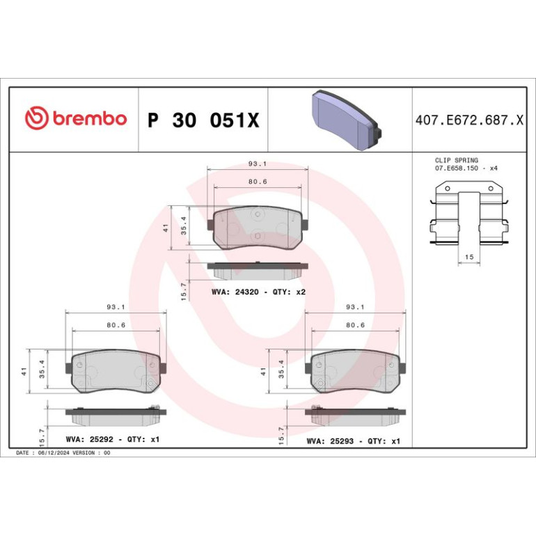 BREMBO Bremsklötze Xtra HA P 30 051X BREMBO Bremsklötze Xtra HA P 30 051X