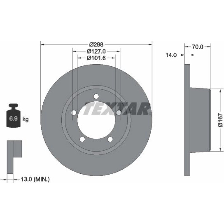 Bremsscheibe Land Rover P. Defender 90-12/Discovery 89-98/Range -94 298X14Mm 92040600 Bremsscheibe Land Rover P. Defender 90-12/Discovery 89-98/Range -94 298X14Mm 92040600