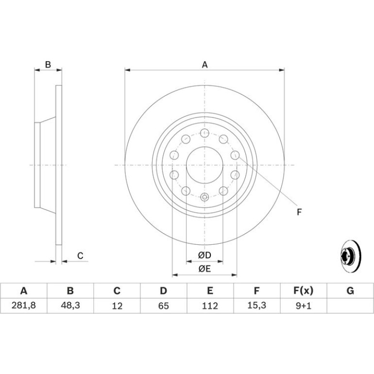 Bremsscheibe 0 986 479 B93 Bremsscheibe 0 986 479 B93