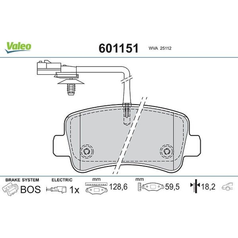 VALEO Bremsbeläge 601151 VALEO Bremsbeläge 601151