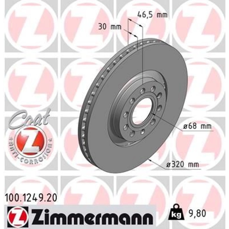 ZIMMERMANN Bremsscheibe 100.1249.20