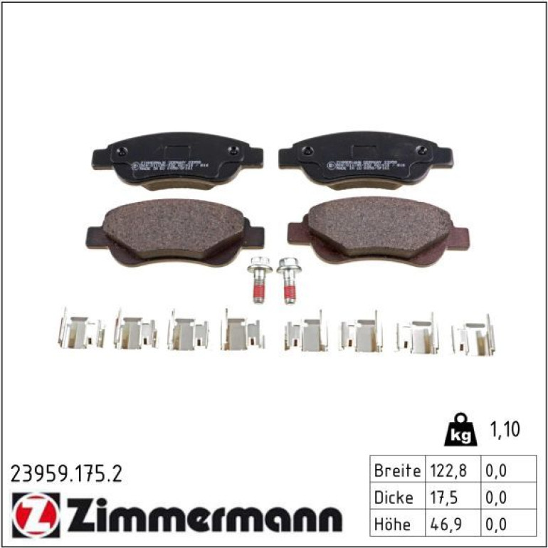 ZIMMERMANN Bremsbeläge 23959.175.2 ZIMMERMANN Bremsbeläge 23959.175.2