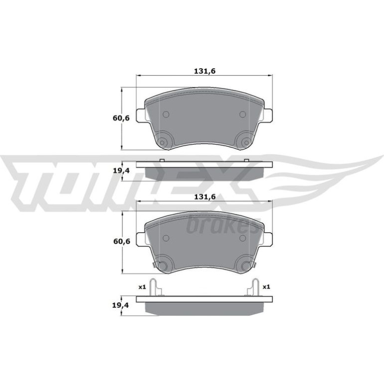 TOMEX brakes Bremsbelagsatz, Scheibenbremse TX 16-53 TOMEX brakes Bremsbelagsatz, Scheibenbremse TX 16-53