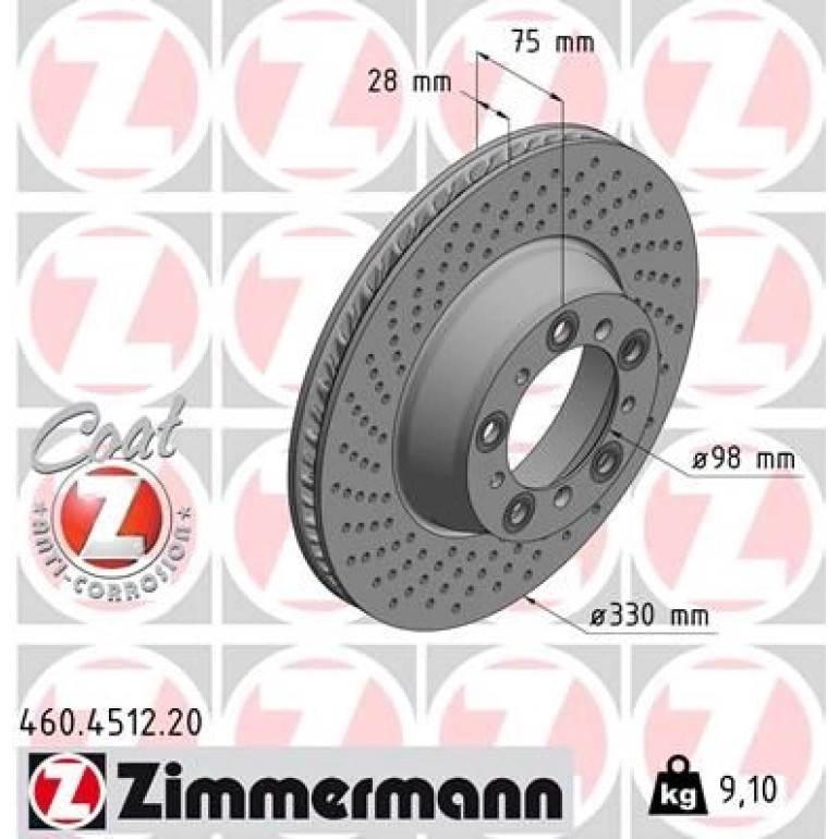 ZIMMERMANN Bremsscheibe 460.4512.20 ZIMMERMANN Bremsscheibe 460.4512.20