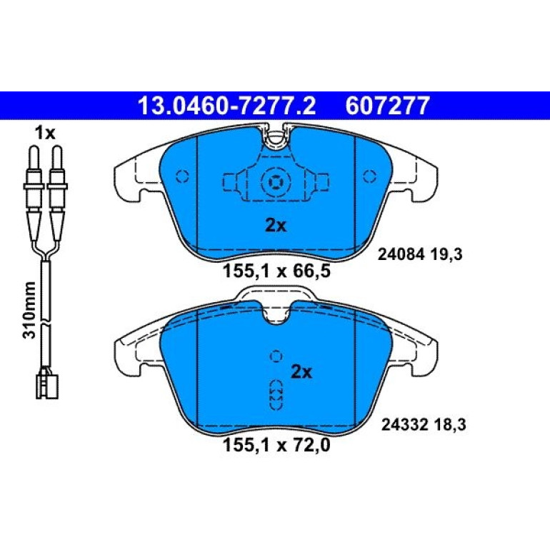 Bremsbelagsatz Peugeot P. 508 1.6-2.2 Hdi 10 13.0460-7277.2 Bremsbelagsatz Peugeot P. 508 1.6-2.2 Hdi 10 13.0460-7277.2