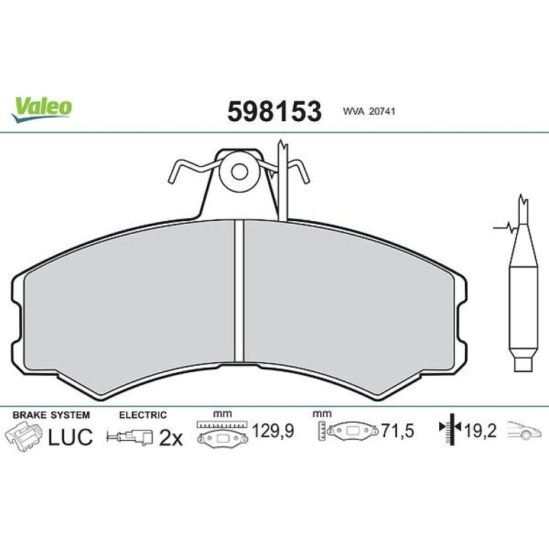 VALEO Bremsbeläge 598153 VALEO Bremsbeläge 598153