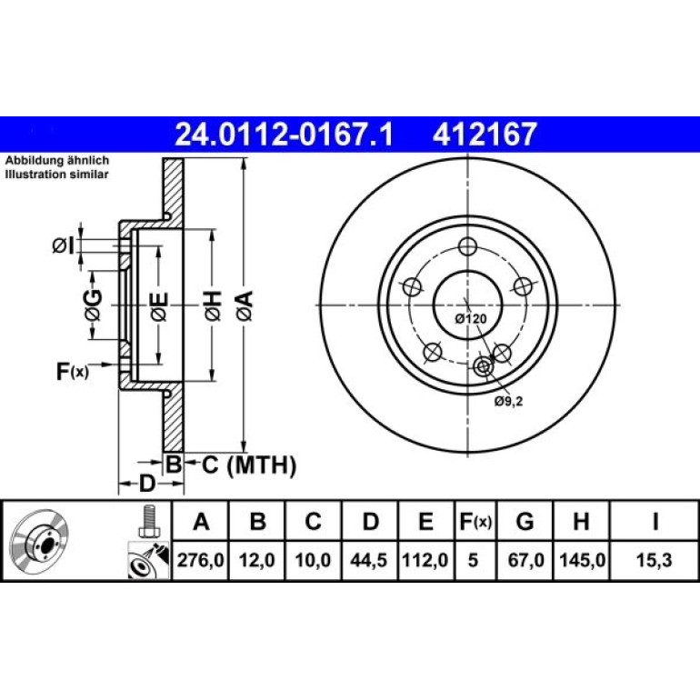 Bremsscheibe Db P. W169 1.5/2.0 Cdi 04-12 24.0112-0167.1 Bremsscheibe Db P. W169 1.5/2.0 Cdi 04-12 24.0112-0167.1