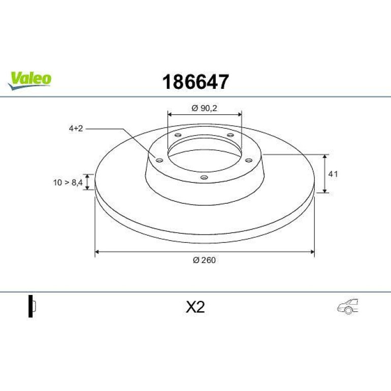 VALEO Bremsscheibe 186647 VALEO Bremsscheibe 186647
