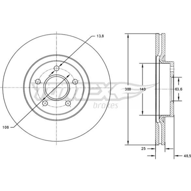 TOMEX brakes Bremsscheibe TX 71-77 TOMEX brakes Bremsscheibe TX 71-77