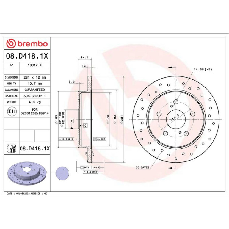 Bremsscheibe HA 08.D418.1X Bremsscheibe HA 08.D418.1X