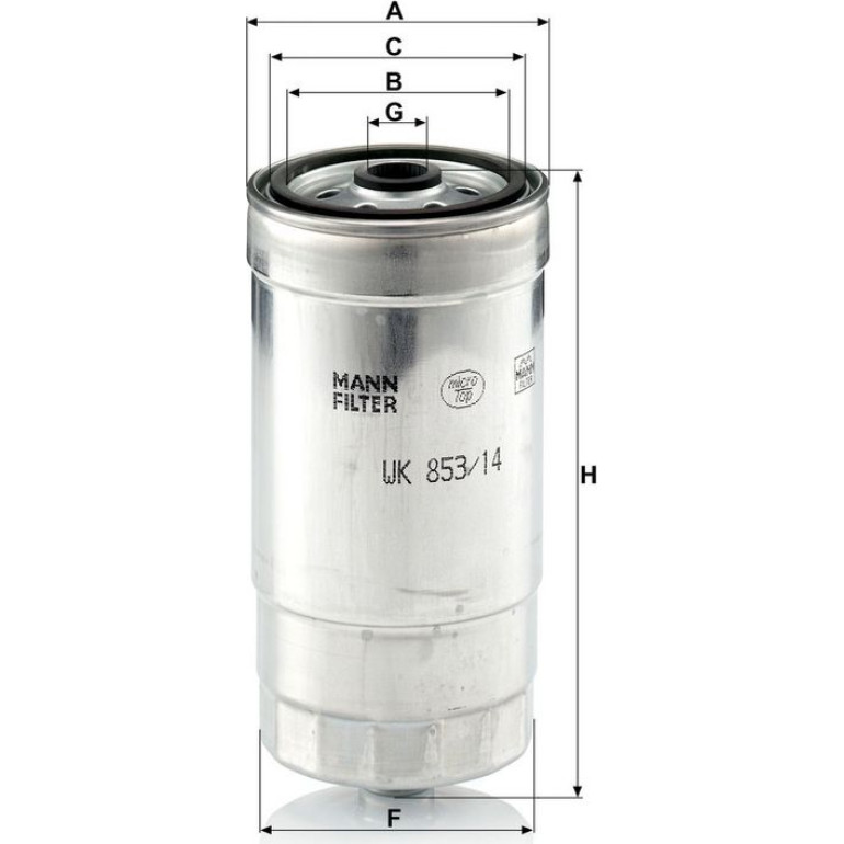 Mann & Hummel Kraftstofffilter PKW WK 853/14 Mann & Hummel Kraftstofffilter PKW WK 853/14