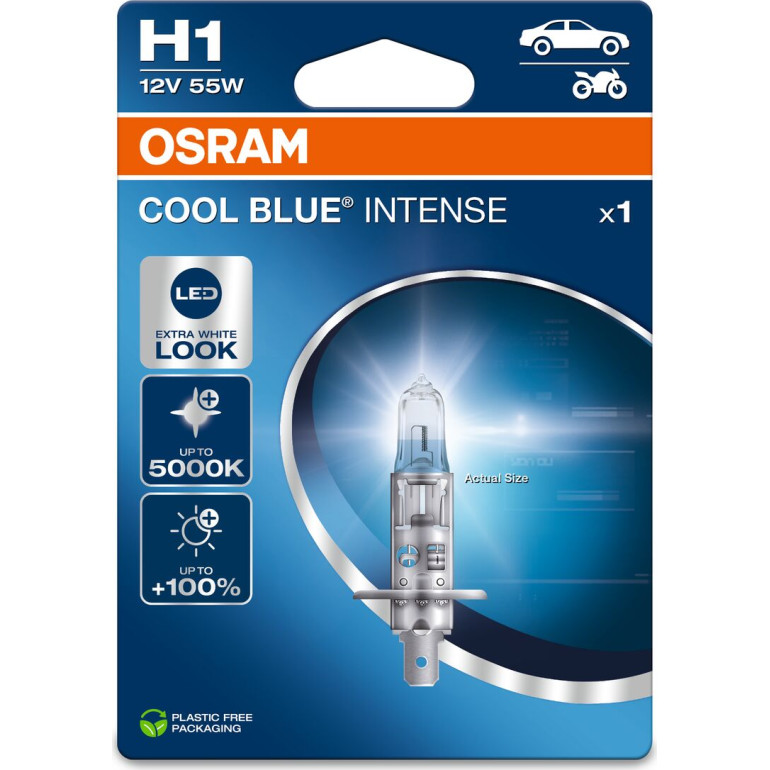 H1 12V 55W P14,5s Cool Blue INTENSE NextGen 5000K 1 Stück H1 12V 55W P14,5s Cool Blue INTENSE NextGen 5000K 1 Stück