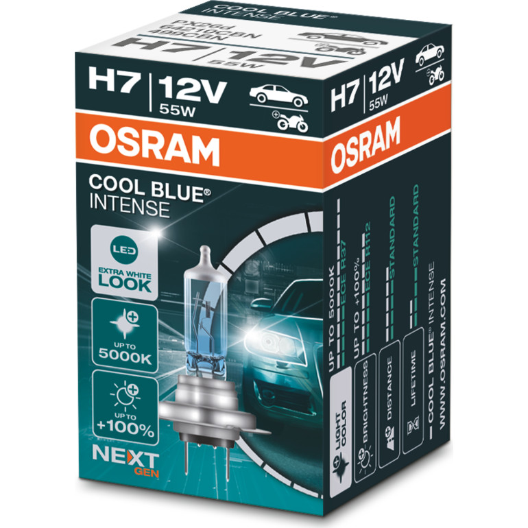 H7 12V 55W PX26d Cool Blue Intense NextGeneration 5000K +100% 1St OSRAM 64210CBN H7 12V 55W PX26d Cool Blue Intense NextGeneration 5000K +100% 1St OSRAM 64210CBN