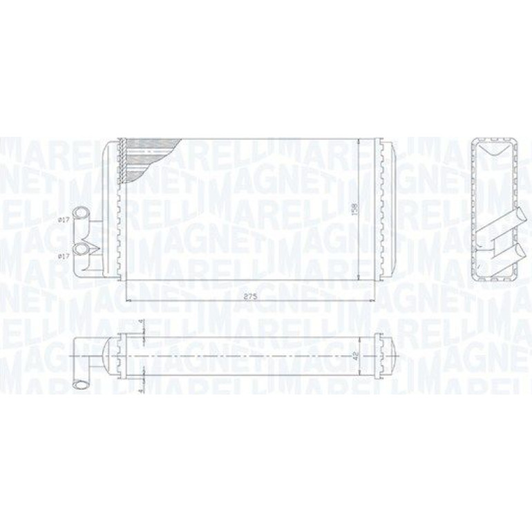 MAGNETI MARELLI Wärmetauscher, Innenraumheizung 350218403000 MAGNETI MARELLI Wärmetauscher, Innenraumheizung 350218403000