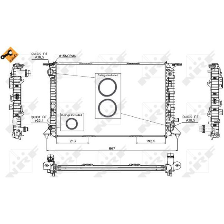 Kühler, Motorkühlung 53719 Kühler, Motorkühlung 53719