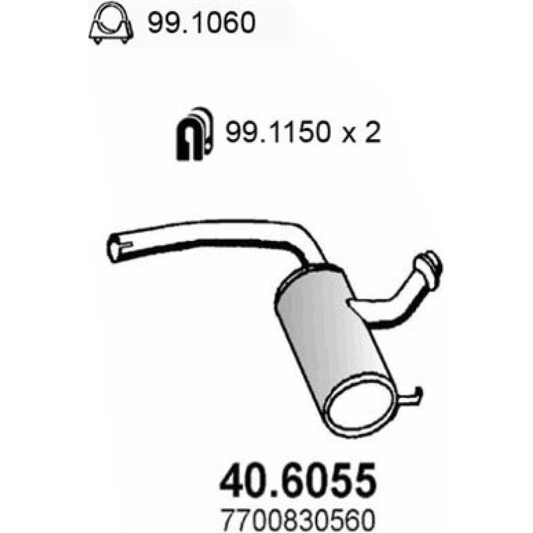 ASSO Mittelschalldämpfer 40.6055 ASSO Mittelschalldämpfer 40.6055