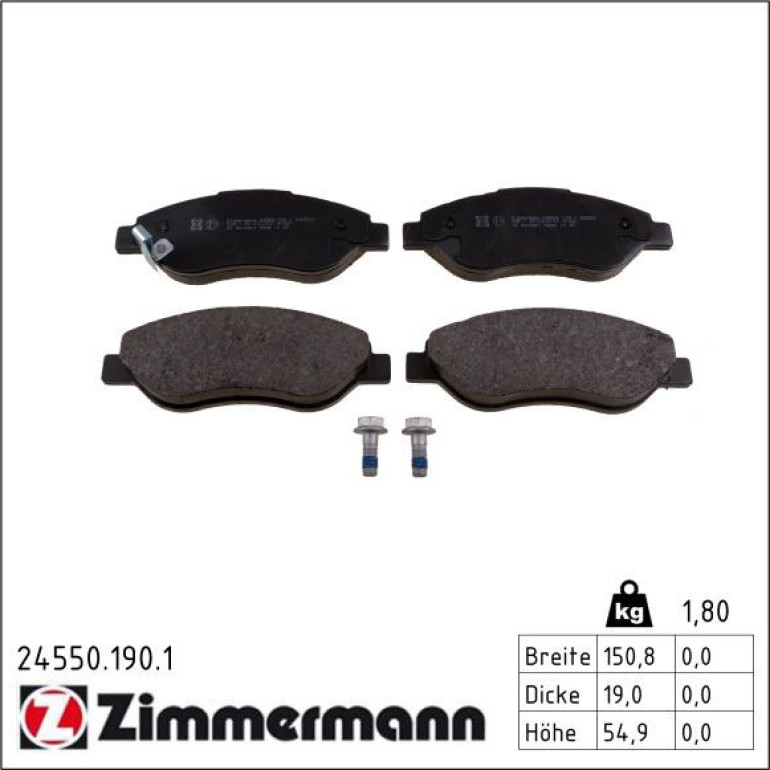 ZIMMERMANN Bremsbeläge 24550.190.1 ZIMMERMANN Bremsbeläge 24550.190.1