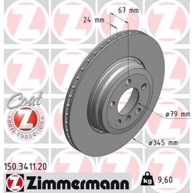 ZIMMERMANN Bremsscheibe 150.3411.20 ZIMMERMANN Bremsscheibe 150.3411.20