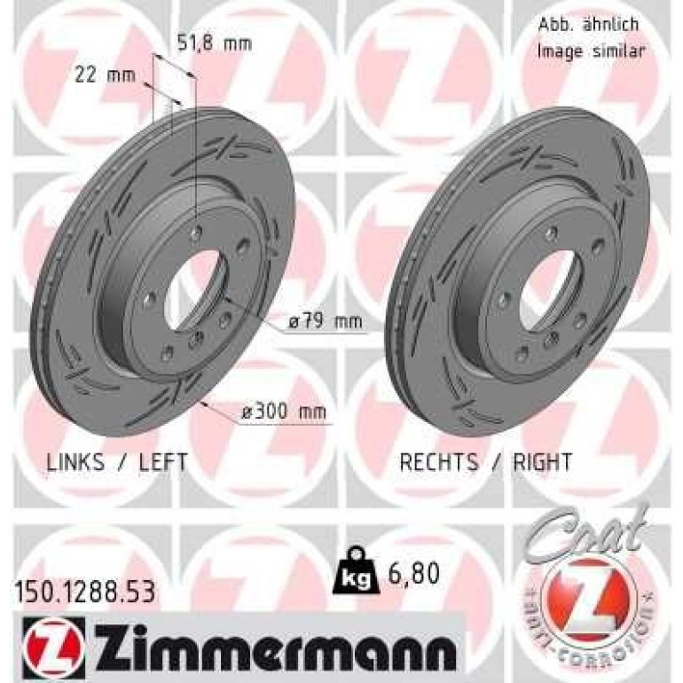 ZIMMERMANN Bremsscheibe 150.1288.53 ZIMMERMANN Bremsscheibe 150.1288.53