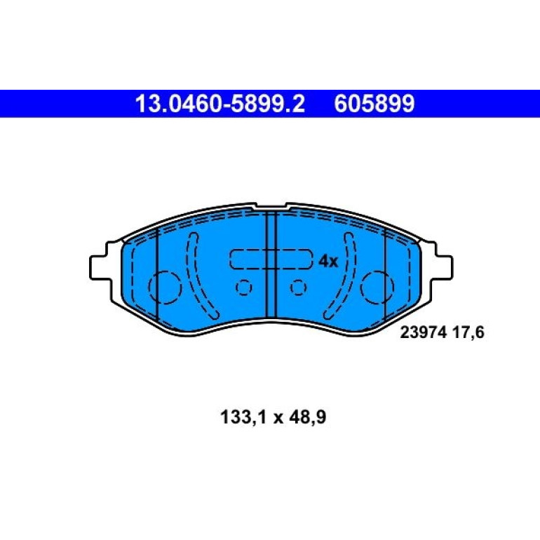 Bremsbelagsatz Chevrolet P. Aveo/Kalos 1.2-1.5 04 13.0460-5899.2 Bremsbelagsatz Chevrolet P. Aveo/Kalos 1.2-1.5 04 13.0460-5899.2