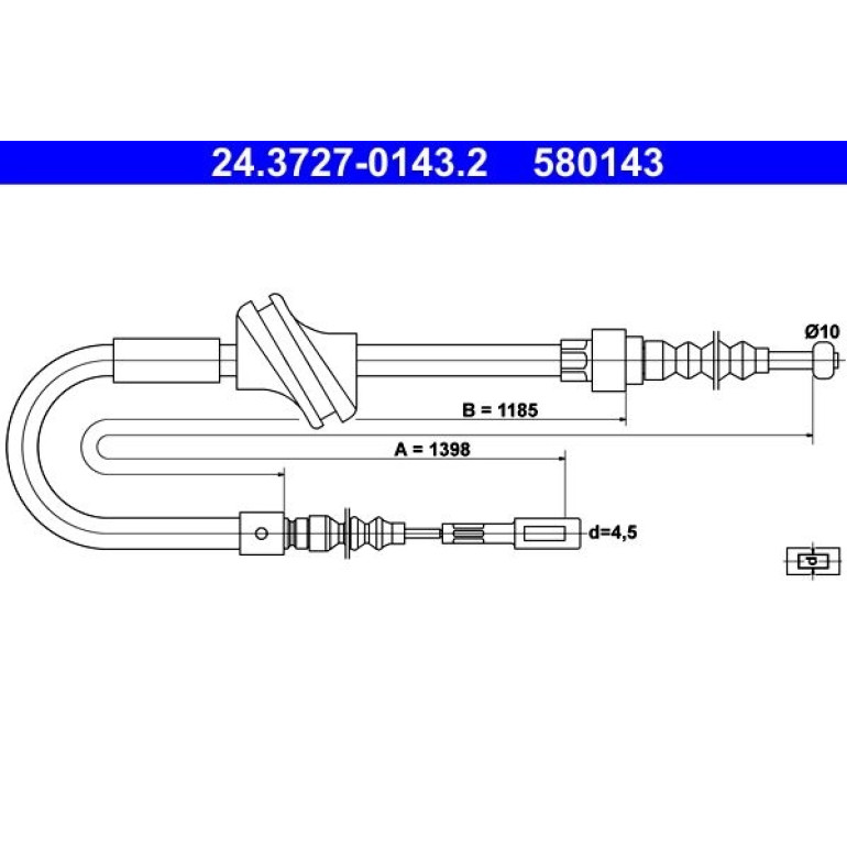 ATE Handbremsseil Seilzug Festellbremse 24.3727-0143.2 ATE Handbremsseil Seilzug Festellbremse 24.3727-0143.2