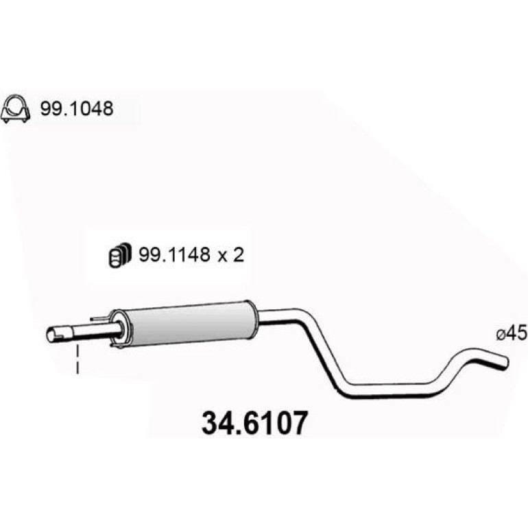 Mittelschalldämpfer 34.6107