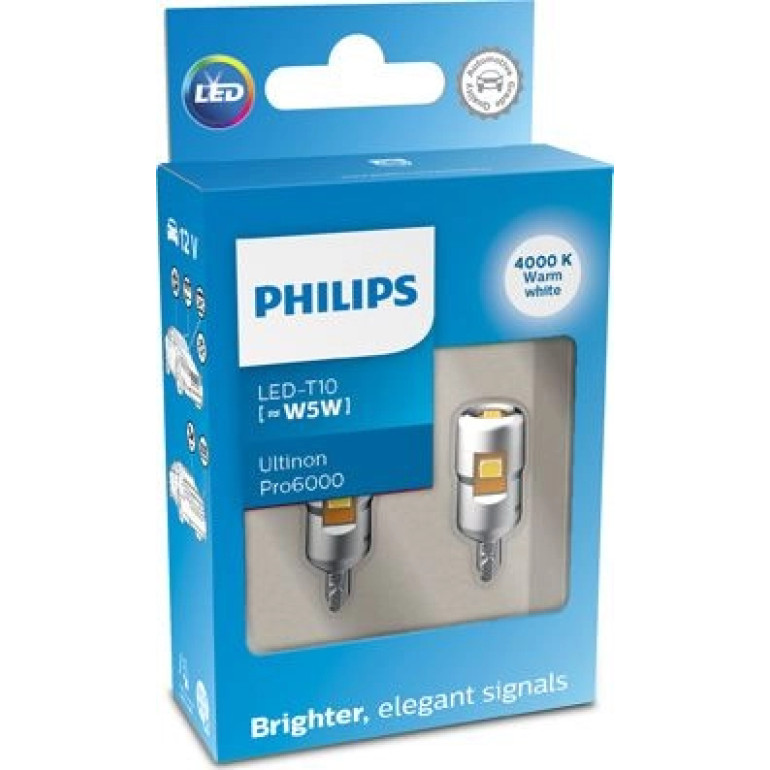 LED W5W 12V 0,9W Ultinon Pro6000 SI 4000K NOECE 2 St. Philips 11961WU60X2 LED W5W 12V 0,9W Ultinon Pro6000 SI 4000K NOECE 2 St. Philips 11961WU60X2
