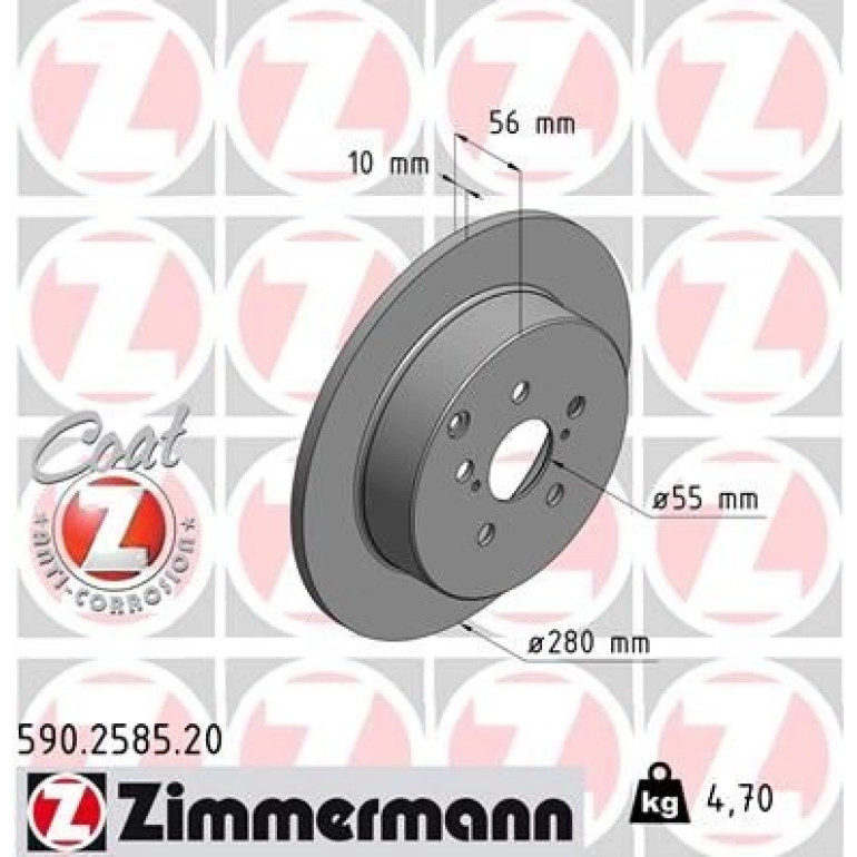 ZIMMERMANN Bremsscheibe 590.2585.20 ZIMMERMANN Bremsscheibe 590.2585.20