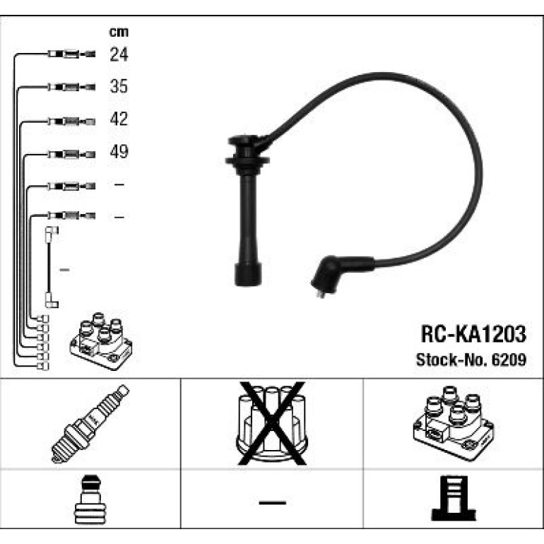 RC-KA1203 NGK - Zündkabelsatz 6209 RC-KA1203 NGK - Zündkabelsatz 6209
