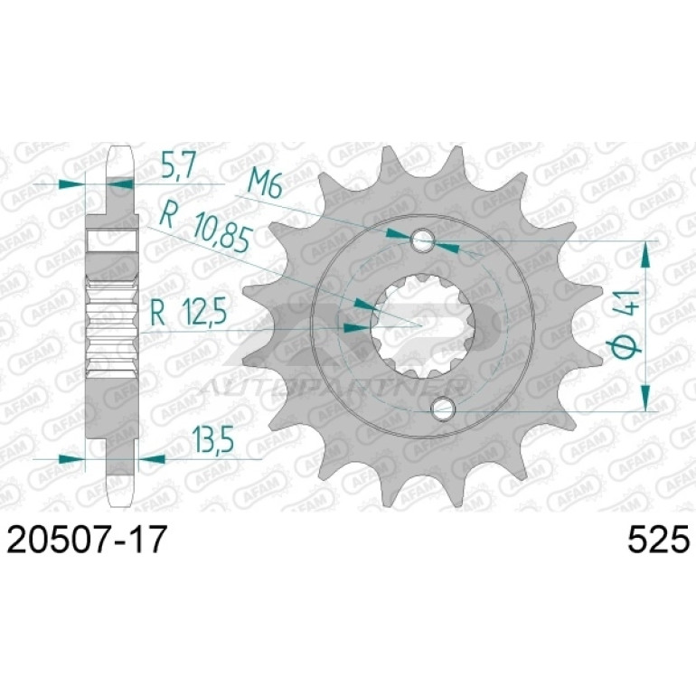 AFAM Ritzel 17 Zähne 20507-17 AFAM Ritzel 17 Zähne 20507-17