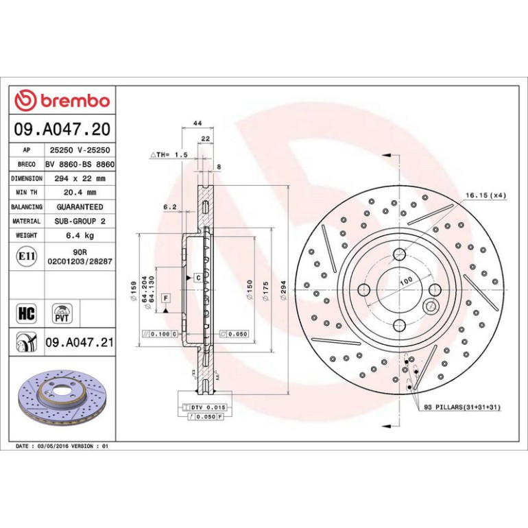 22 481 006 Bremsscheibe VA 09.A047.21