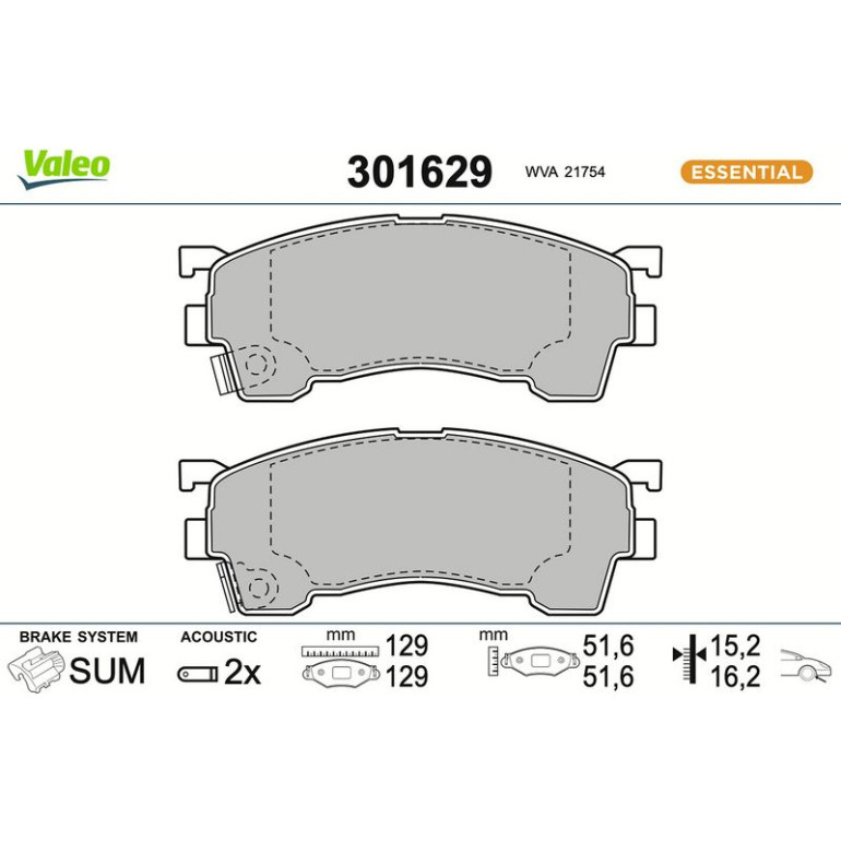 VALEO Bremsbeläge 301629 VALEO Bremsbeläge 301629