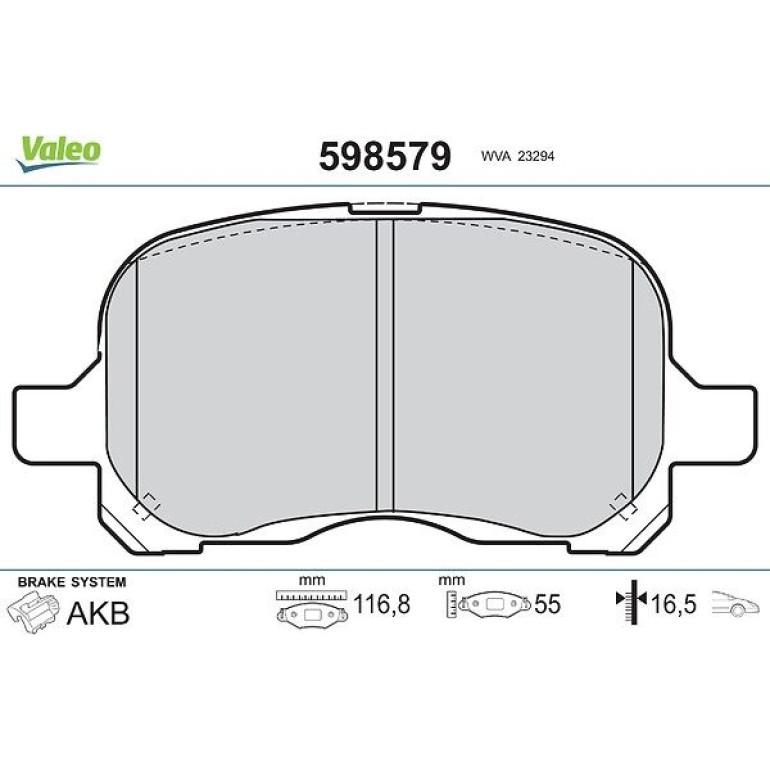 VALEO Bremsbeläge 598579