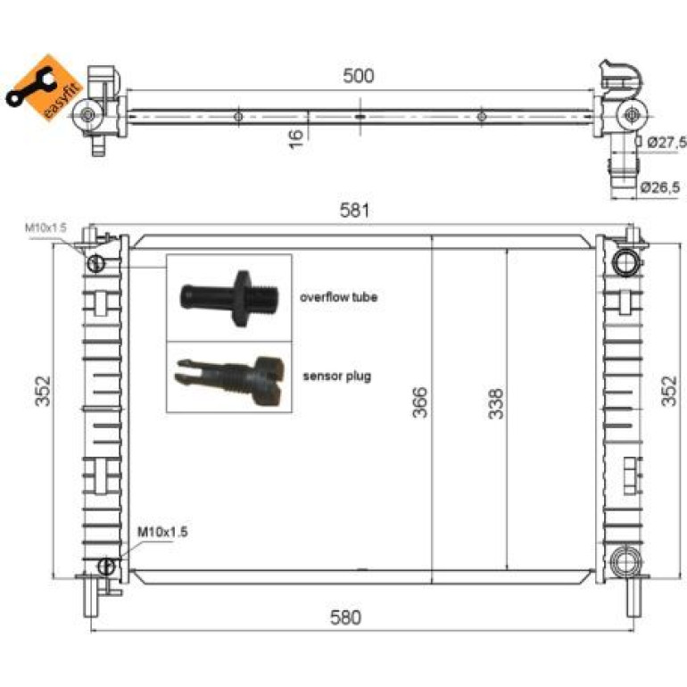 Kühler, Motorkühlung 58276 Kühler, Motorkühlung 58276