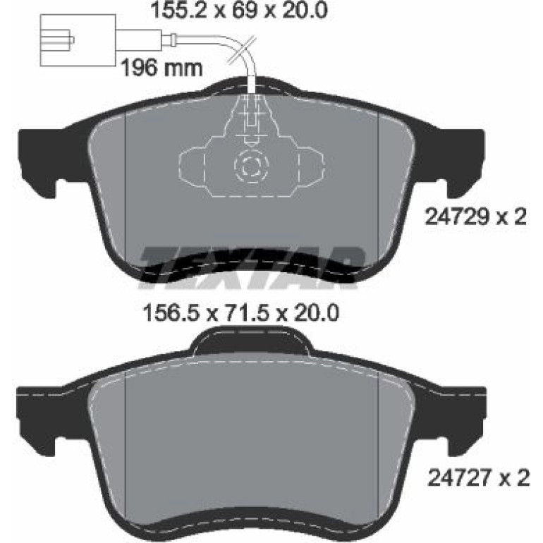Bremsbelagsatz Fiat P. Doblo 10- 1.3-2.0/Opel Combo 12- Für 305-Mm-Scheiben 2 Sensoren 2472901 Bremsbelagsatz Fiat P. Doblo 10- 1.3-2.0/Opel Combo 12- Für 305-Mm-Scheiben 2 Sensoren 2472901