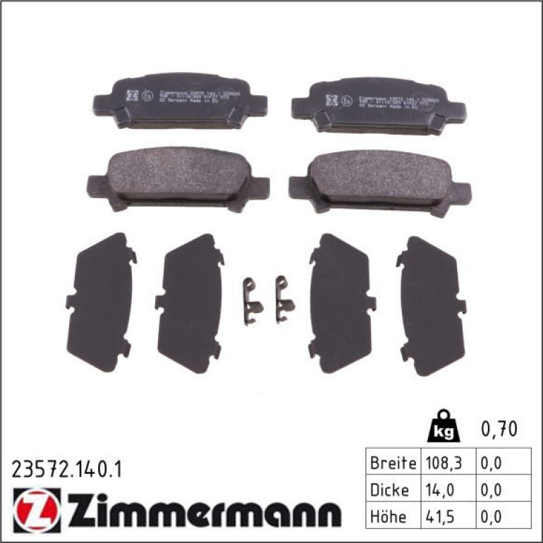 ZIMMERMANN Bremsbeläge 23572.140.1 ZIMMERMANN Bremsbeläge 23572.140.1