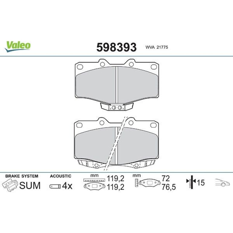 VALEO Bremsbeläge 598393 VALEO Bremsbeläge 598393