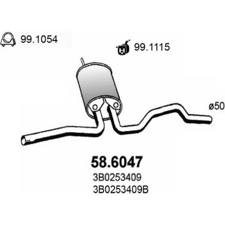 Mittelschalldämpfer 58.6047