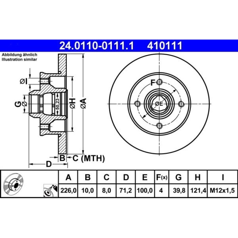 Bremsscheibe Vw T. Corrado/Golf/Passat 84-95 24.0110-0111.1 Bremsscheibe Vw T. Corrado/Golf/Passat 84-95 24.0110-0111.1