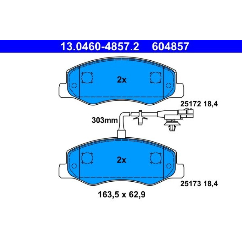 ATE Bremsbelagsatz Opel Hinterachse Movano 2.3 Cdti 10 13.0460-4857.2 ATE Bremsbelagsatz Opel Hinterachse Movano 2.3 Cdti 10 13.0460-4857.2