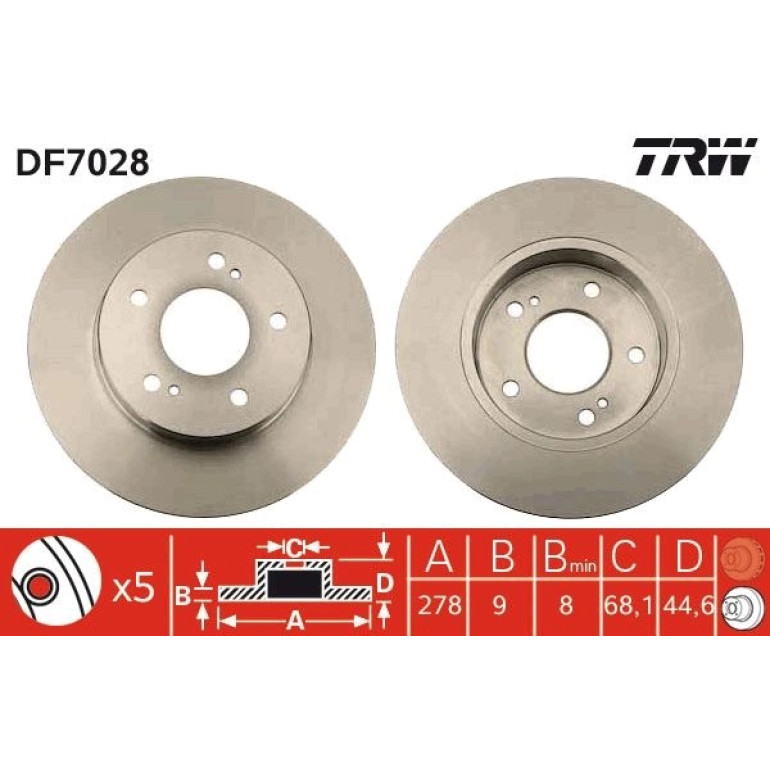 Bremsscheibe Nissan T. Maxima 95 DF7028