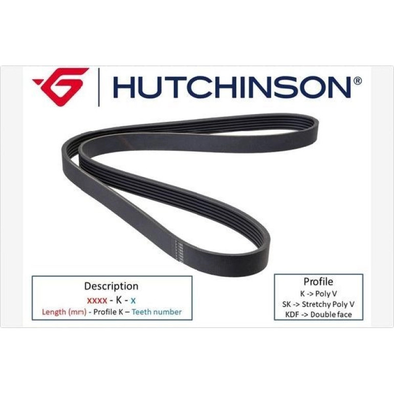 HUTCHINSON Keilrippenriemen 2080 K 6 HUTCHINSON Keilrippenriemen 2080 K 6