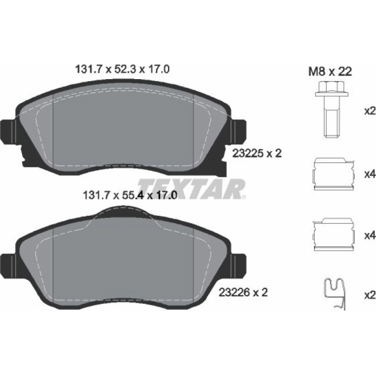 Bremsbelagsatz Opel P. Corsa C 2322501 Bremsbelagsatz Opel P. Corsa C 2322501