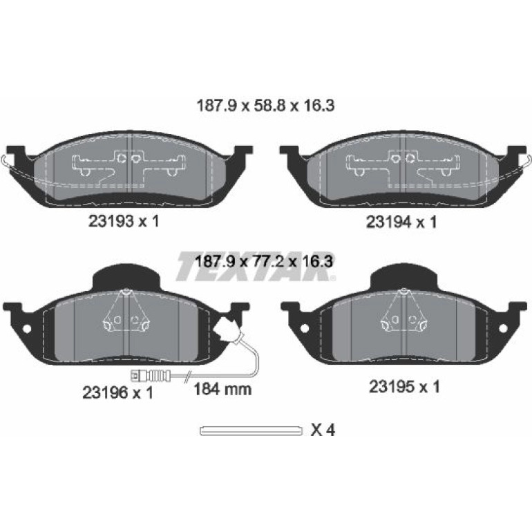 Bremsbelagsatz Db P. W163 Ml 2319303 Bremsbelagsatz Db P. W163 Ml 2319303