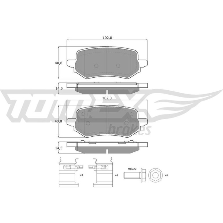 TOMEX brakes Bremsbelagsatz, Scheibenbremse TX 60-47 TOMEX brakes Bremsbelagsatz, Scheibenbremse TX 60-47
