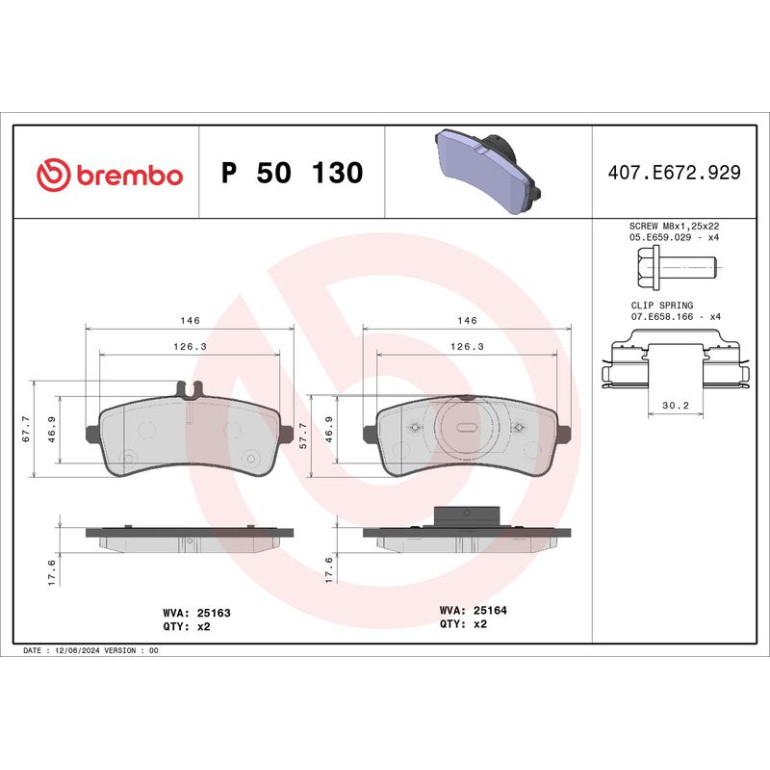 BREMBO Bremsklötze HA P 50 130 BREMBO Bremsklötze HA P 50 130