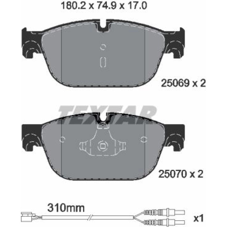 Bremsbelagsatz Peugeot S. 308/407/508 1,6-3,0 04- Mit Sensor 2506901 Bremsbelagsatz Peugeot S. 308/407/508 1,6-3,0 04- Mit Sensor 2506901